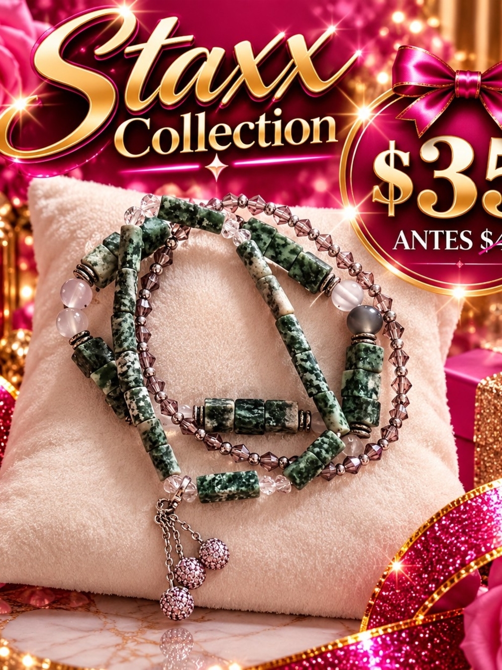 Green Beaded Bracelet Set